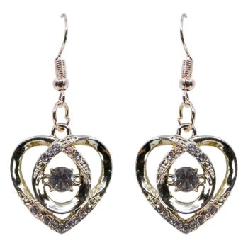 Venetti Diamante Heart Pierced Drop Earrings (£0.50 per pair)