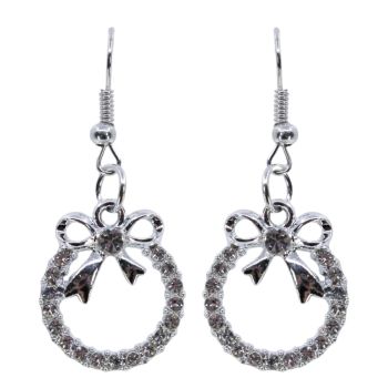 Venetti Diamante Bow Pierced Drop Earrings (£0.50 per pair)