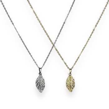 Ladies Leaf Diamante Necklace -(£0.75 each )