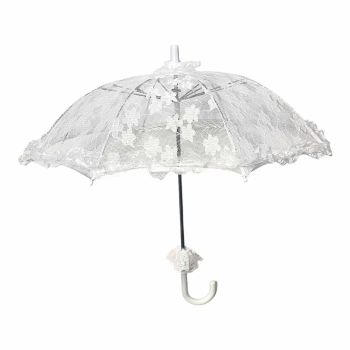 Childs Small Floral White Lace Parasol (£4.50 Each)