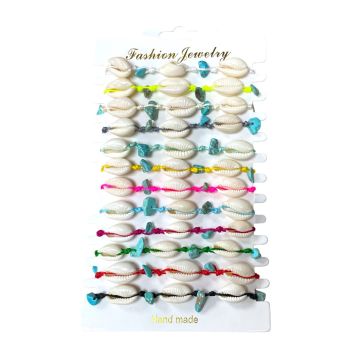 Ladies /Girls Genuine Seashells with Agate Chips Friendship Bracelets -(£0.30 Each )
