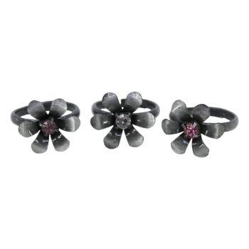 Adjustable Diamante Flower Rings (Approx. £0.04p Each)