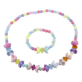 Girls Flower Necklace and Bracelet Set (40p per set)