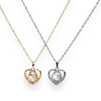 Ladies Diamante Heart Shape Pendant -(£0.80 Each )