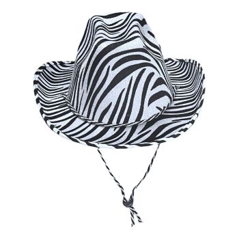 Velvet Zebra Print Cowboy Hat (£2.60 Each)