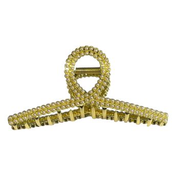 Ladies Gold Colour Plated Metal Pearl Clamp -(£0.90 Each )
