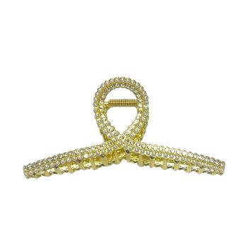 Ladies Gold Colour Plated Crystal And Pearl Clamp -(£0.90 Each )