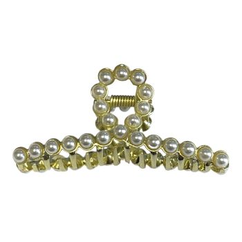 Ladies Gold Colour Plated Small Imitation Pearl Clamp -(£0.70 Each )