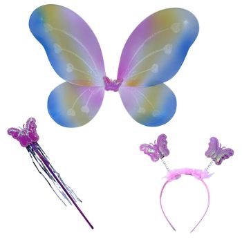 Rainbow Butterfly Wings Wand And Bopper Set -(£1.20 Each)