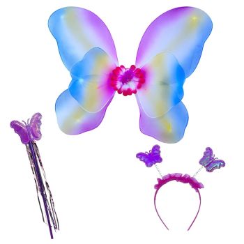 Rainbow Butterfly Wings Wand And Bopper Set - (£1.45 Each)