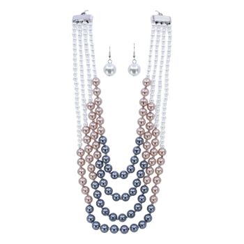 Glass pearl Choker & Pierced Drop Earring Set (£3.30 Each)
