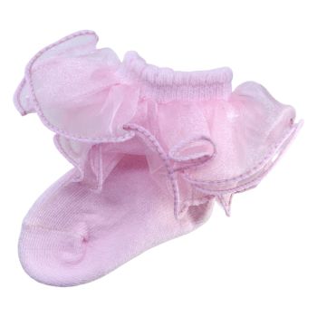 Assorted Girls Organza Frill Ankle Socks (£1.20 per pair)