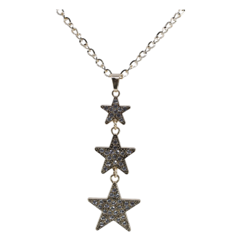 Gold or Rhodium colour plated star design pendant with genuine Clear crystal stones.
