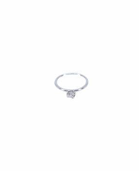 Sterling Silver nose ring with a Clear cubic zirconia stone.
