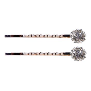 Rose Gold or Rhodium colour plated hair slides with genuine Clear crystal stones.
