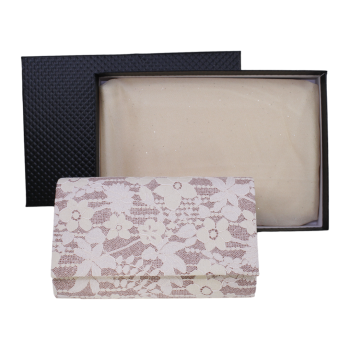 Boxed mother`s day evening bag and scarf gift set.
