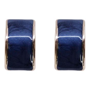 Gold colour plated clip-on stud earrings with coloured enamelling.
