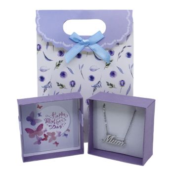 Boxed mothers day Mum necklace gift set.
