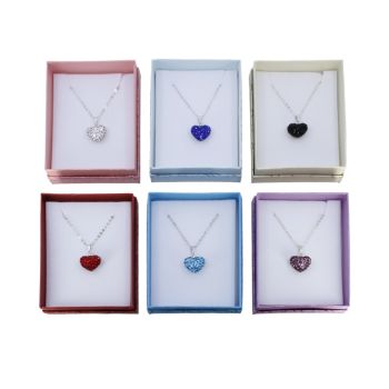 Valentines Day Boxed Diamante Heart Pendant Gift Assortment