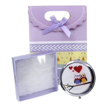 Mother`s Day Boxed Owl Compact Mirror Gift Set