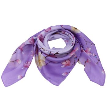 Ladies satin feel floral design square scarves.
