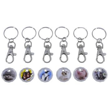 Assorted Animal Trolley Coin Keyrings