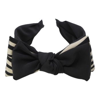 Soft cotton feel zebra print bow headband alice band