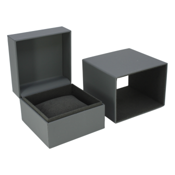 Couture Navy soft touch watch box with a grey suede interior.
bangle box bracelet box
