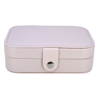 Leatherette portable jewellery box with a suedette interior.
