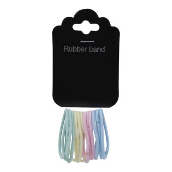 Assorted super stretch small snag free plain hair elastics pastel