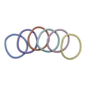 Snag free hair elastics.
In assorted pastel colours.
