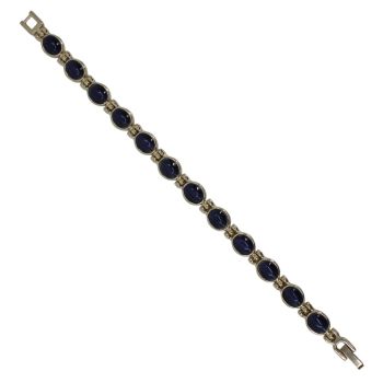 Gold coloured Magnetic Bracelet With Cat-Eye Stones