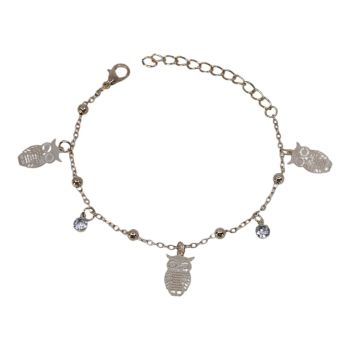 Diamante & Owl Charm Bracelet