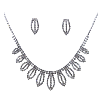 Venetti Diamante Necklace & Pierced Stud Earring Set