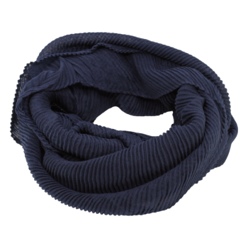 Pleated cotton feel, endless loop scarves.
