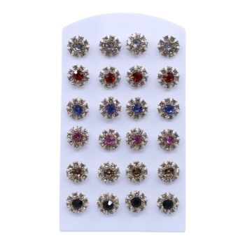 Gold or Rhodium colour plated pierced stud earrings with genuine Crystal stones.
