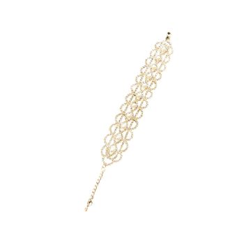 Ladies diamante bracelet with imitation pearl detail.

Great for a wedding.

Available in gold colour plating or Rhodium colour plating .

Sold as a pack of 3 per colour or 4 assorted .

Size approx 7.5 inch including extension chain .