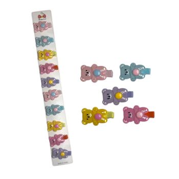 Girls acrylic teddy bear on a ribbon covered concord clip .

Available in yellow ,Baby pink ,Baby blue ,Fuchsia Pink ,  Lilac and Yellow 

Sold as a pack of of 10 assorted.