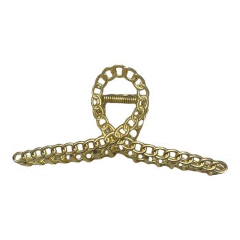 Nice quality  Gold colour plated  clamp with a hammered effect . 

Available as a pack of 3.

Size approx 11  cm
