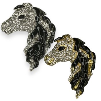 Venetti Collection diamante Horses Head  Brooch 