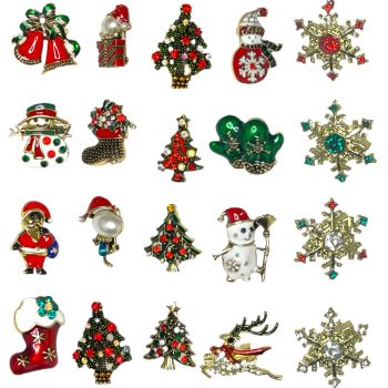 Christmas special bumper brooch offer .

144 assorted Christmas brooches  all with genuine crystal stones .

Something for everyone .offer includes Christmas trees ,Snowmen Reindeer ,Snowflakes Etc .

20 percent discount when you buy this offer .Ind