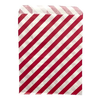Red Candy stripe  paper gift bags also suitable as party bag or sweet bags .

size approx 13 x18 cm

Sold as a pack of 100

Discount available in quantity .

please see below in related products for other colours that are also available .