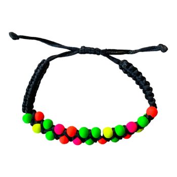 Unisex neon multicoloured  beaded friendship bracelet on an adjustable cord bracelet .

sold as a pack of 12 .
